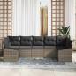 Preview: 7-teiliges Garten Sofa Set mit Kissen Grau Poly-Rattan