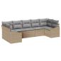 Preview: 7-teiliges Garten-Sofa-Set mit Kissen Beige Poly Rattan
