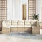 Preview: 7-teiliges Garten-Sofa-Set mit Kissen Beige Poly Rattan