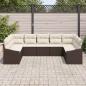 Preview: 9-teilige Garten Sofagarnitur mit Kissen in Braun Poly Rattan