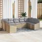 Preview: ARDEBO.de - 9-teilige Garten-Sofa-Garnitur mit Kissen Beige Poly Rattan