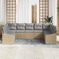 Preview: 9-teilige Garten-Sofa-Garnitur mit Kissen Beige Poly Rattan