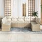 Preview: 9-teilige Garten Sofa Set mit Kissen Beige Poly Rattan