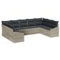 Preview: Sofa Set mit Kissen 9 pcs Hellgrau Poly Rattan