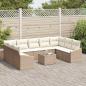 Preview: 10-teiliges Garten Sofa Set mit Kissen Braun Poly Rattan