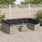 Preview: 10-teiliges Garten Sofa Set mit Kissen Grau Poly Rattan