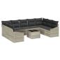 Preview: Sofa Set mit Kissen 10 pcs Hellgrau Poly Rattan