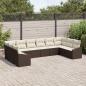 Preview: 10-teiliges Garten Sofa Set mit Kissen Braun Poly Rattan