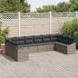 Preview: 10-teiliges Garten-Sofa-Set mit Kissen Grau Poly Rattan