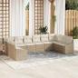 Preview: ARDEBO.de - 10-teiliges Garten Sofa Set mit Kissen Beige Poly Rattan