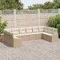 Preview: 10-teiliges Garten Sofa Set mit Kissen Beige Poly Rattan