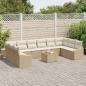 Preview: 11-teiliges Garten-Sofa-Set mit Kissen aus braunem Poly Rattan