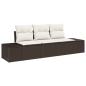 Preview: 3-teiliges Garten-Sofa-Set mit Kissen, Braun Poly Rattan