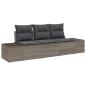Preview: 3-Teiliges Garten Sofa Set mit Kissen Grau Poly Rattan