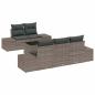 Preview: 6-teiliges Garten Sofa Set mit Kissen Grau Poly Rattan