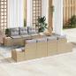 Preview: ARDEBO.de - 8-teiliges Garten Sofa Set mit Kissen Beige Poly Rattan