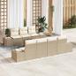 Preview: ARDEBO.de - 8-teiliges Garten Sofa Set mit Kissen Beige Poly-Rattan