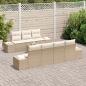 Preview: 8-teiliges Garten Sofa Set mit Kissen Beige Poly-Rattan
