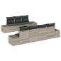 Preview: 8-teiliges Garten Sofa Set mit Kissen Hellgrau Poly Rattan