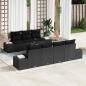 Preview: ARDEBO.de - 8 Teiliges Garten Sofa Set mit Kissen Schwarz Poly Rattan