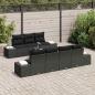 Preview: 8 Teiliges Garten Sofa Set mit Kissen Schwarz Poly Rattan