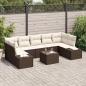Preview: ARDEBO.de - 8-teiliges Garten-Sofa-Set mit Kissen aus braunem Poly-Rattan