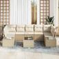 Preview: 8 teiliges Garten Sofa Set mit Kissen Beige Poly Rattan