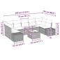 Preview: ARDEBO.de - 8-teiliges Garten Sofa Set mit Kissen in Schwarz aus Poly Rattan