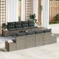 Preview: ARDEBO.de - 9-teiliges Garten Sofa Set mit Kissen Grau Poly Rattan