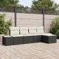 Preview: ARDEBO.de - 5-teiliges Garten-Sofa Set mit Kissen in Schwarz aus Poly Rattan