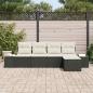 Preview: 5-teiliges Garten-Sofa Set mit Kissen in Schwarz aus Poly Rattan
