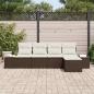 Preview: 5-teiliges Garten Sofa Set mit Kissen Braun Rattan