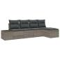 Preview: 5-teiliges Garten-Sofa-Set mit Kissen Grau Poly Rattan