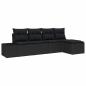 Preview: 5-teiliges Garten Sofa Set mit Kissen Schwarz Poly Rattan