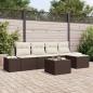 Preview: ARDEBO.de - 5-teiliges Garten Sofa Set mit Kissen Grau Poly Rattan