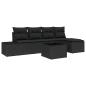 Preview: 6-teiliges Garten-Sofa-Set mit Kissen in Beige aus Poly Rattan