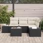 Preview: 4-teiliges Garten-Sofa-Set mit Kissen Braun Poly-Rattan