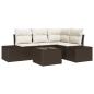 Preview: 4-teiliges Garten Sofa Set mit Kissen in Grau aus Poly Rattan