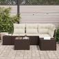 Preview: 4-teiliges Garten Sofa Set mit Kissen in Grau aus Poly Rattan