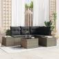 Preview: ARDEBO.de - 4-teiliges Garten Sofa Set mit Kissen Grau Poly Rattan