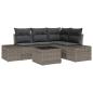 Preview: 4-teiliges Garten Sofa Set mit Kissen Grau Poly Rattan