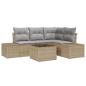 Preview: 5-teiliges Garten Sofa Set mit Kissen Schwarz Poly Rattan