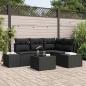 Preview: ARDEBO.de - 5-teilige Garten Sofa Set mit Kissen Beige Poly Rattan