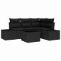 Preview: 5-teilige Garten Sofa Set mit Kissen Beige Poly Rattan