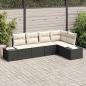 Preview: ARDEBO.de - 5 Teiliges Garten Sofa Set mit Kissen Schwarz Poly Rattan