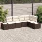Preview: ARDEBO.de - 5-teiliges Garten Sofa Set mit Kissen Braun Poly-Rattan