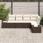 Preview: 5-teiliges Garten Sofa Set mit Kissen Braun Poly-Rattan