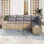 Preview: 5-teiliges Garten Sofa Set mit Kissen Beige Poly Rattan