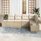 Preview: 5-teiliges Garten Sofa Set mit Kissen Beige Poly Rattan