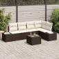 Preview: ARDEBO.de - 5-teiliges Garten Sofa Set mit Kissen Grau Poly Rattan